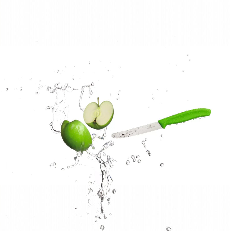 CUCHILLO 11 CM DENTADO VERDE