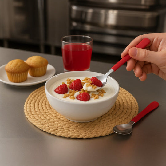LEME CUCHARA POSTRE ROJA