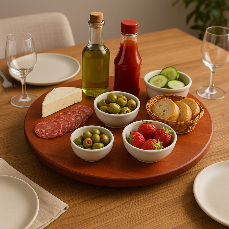 PLATO GIRATORIO 35 CM PROVENCE CAOBA