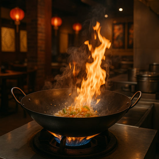 WOK DE HIERRO CON DOBLE ASA 26"