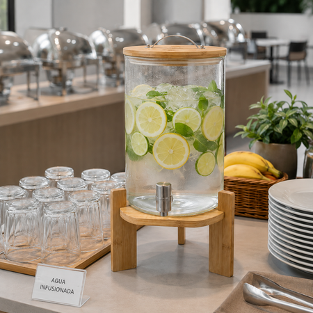 DISPENSADOR BOROSILICATO 8 LT C/TAPA Y LLAVE