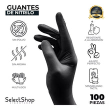 Cargar imagen en el visor de la galería, GUANTE NITRILO NEGRO C/100 PZ
