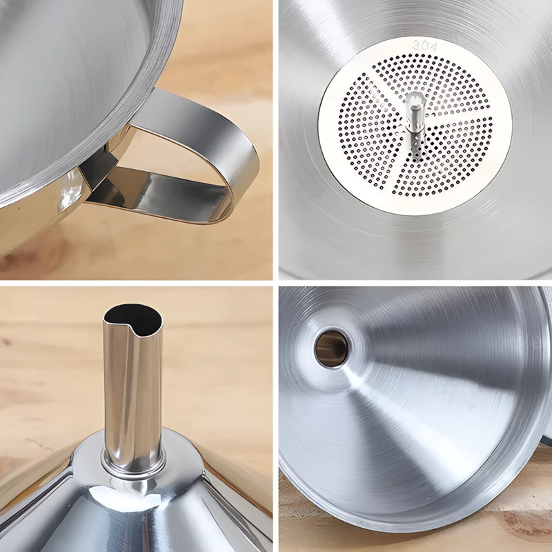 EMBUDO C/COLADOR REMOVIBLE 4" AC INOX