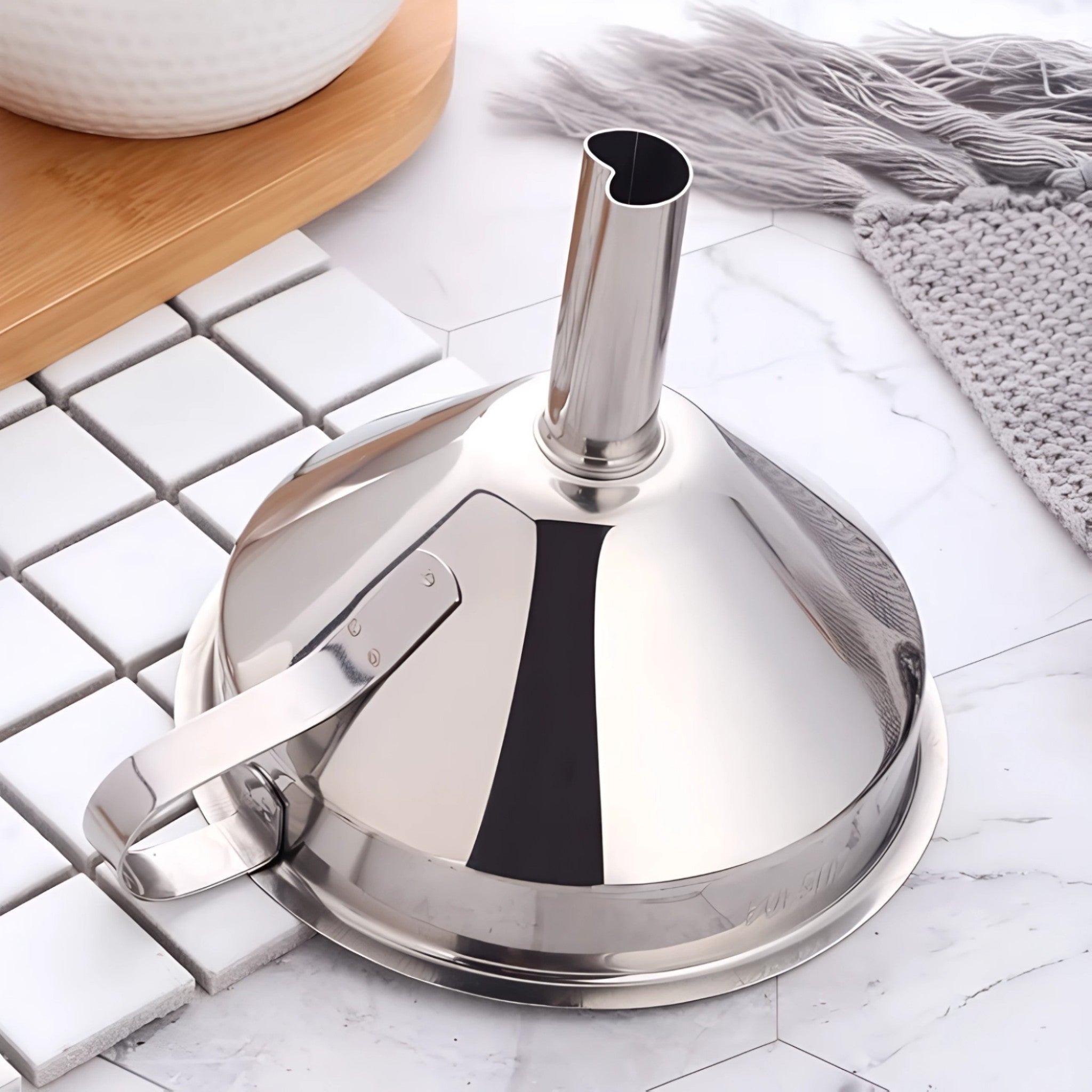 EMBUDO C/COLADOR REMOVIBLE 5" AC INOX