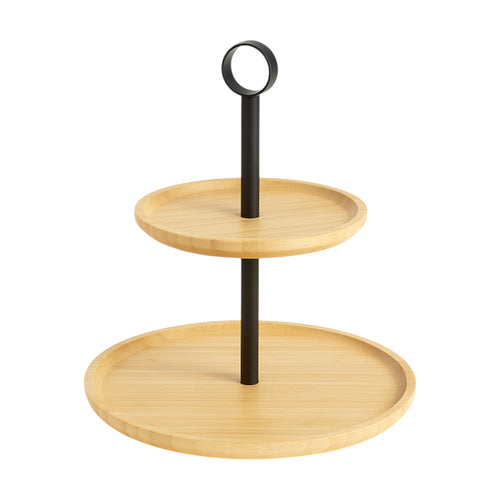 FUENTE DE POSTRES BAMBU 2 NIVELES