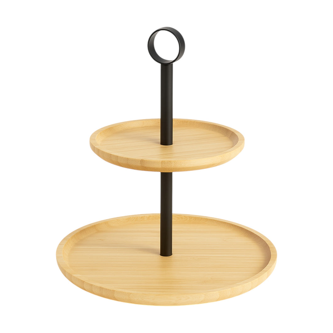 FUENTE DE POSTRES BAMBU 2 NIVELES