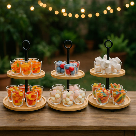 FUENTE DE POSTRES BAMBU 2 NIVELES