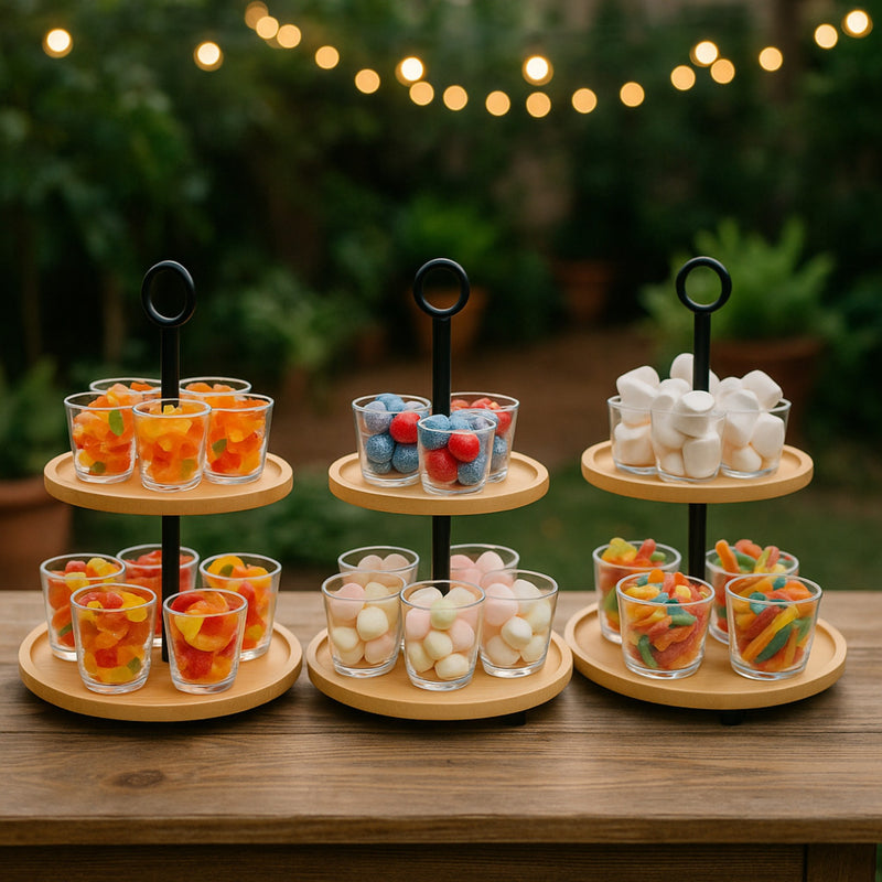 FUENTE DE POSTRES BAMBU 2 NIVELES