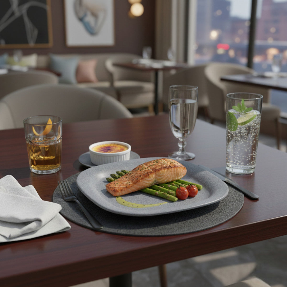 HORECA PLATO CUAD 08" GRAY