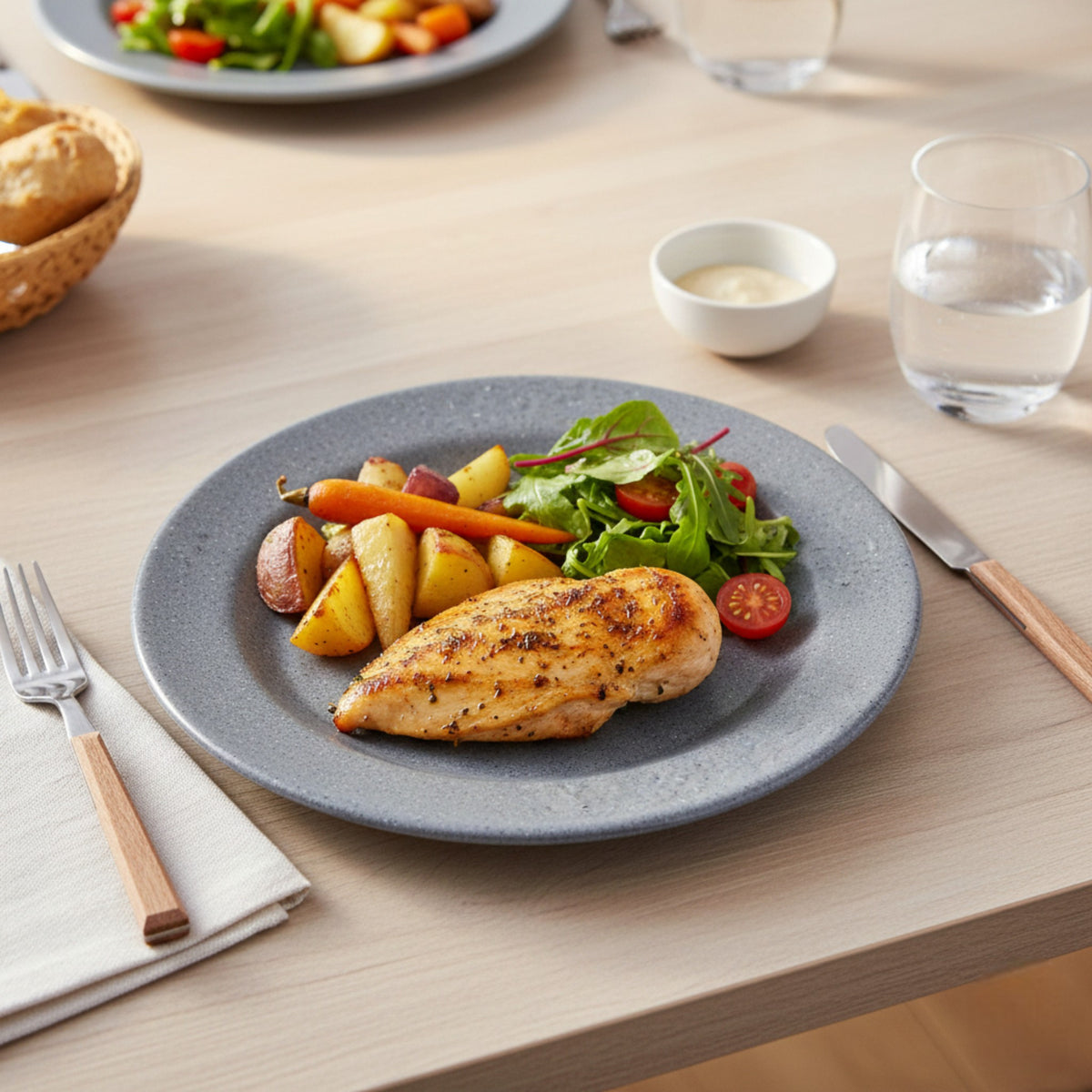 HORECA PLATO TRINCHE 09" GRAY 23 CM