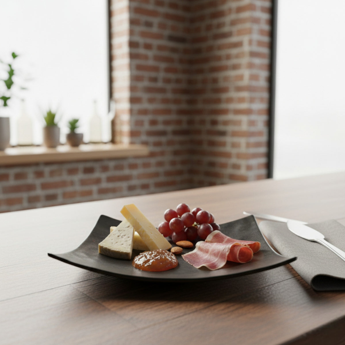 JET BLACK PLATO CUAD 15 CM