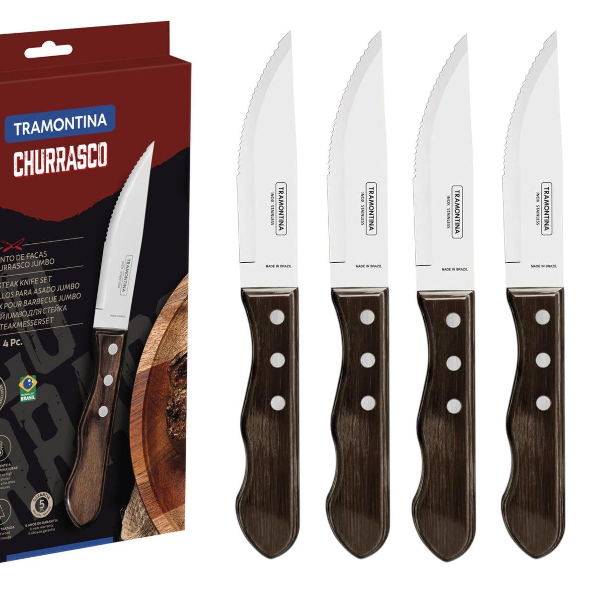 JGO. CUCHILLOS 4 PZ JUMBO POLYWOOD