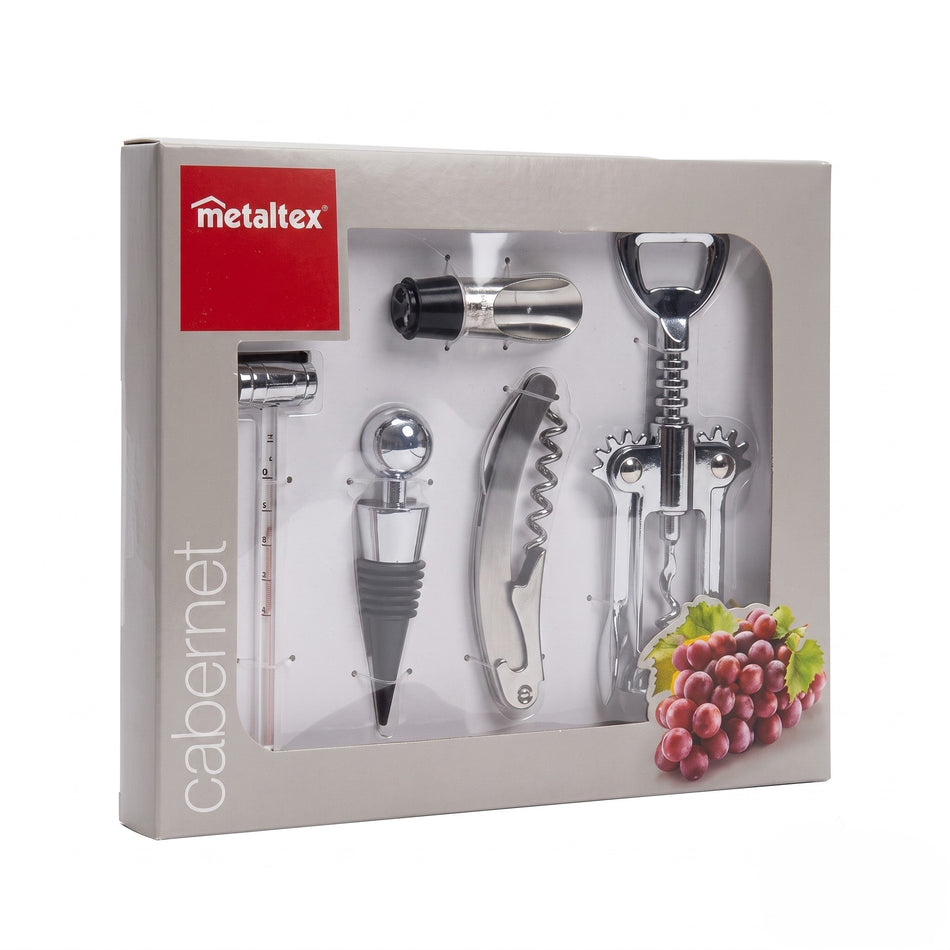 JUEGO DE VINO CABERNET METALTEX