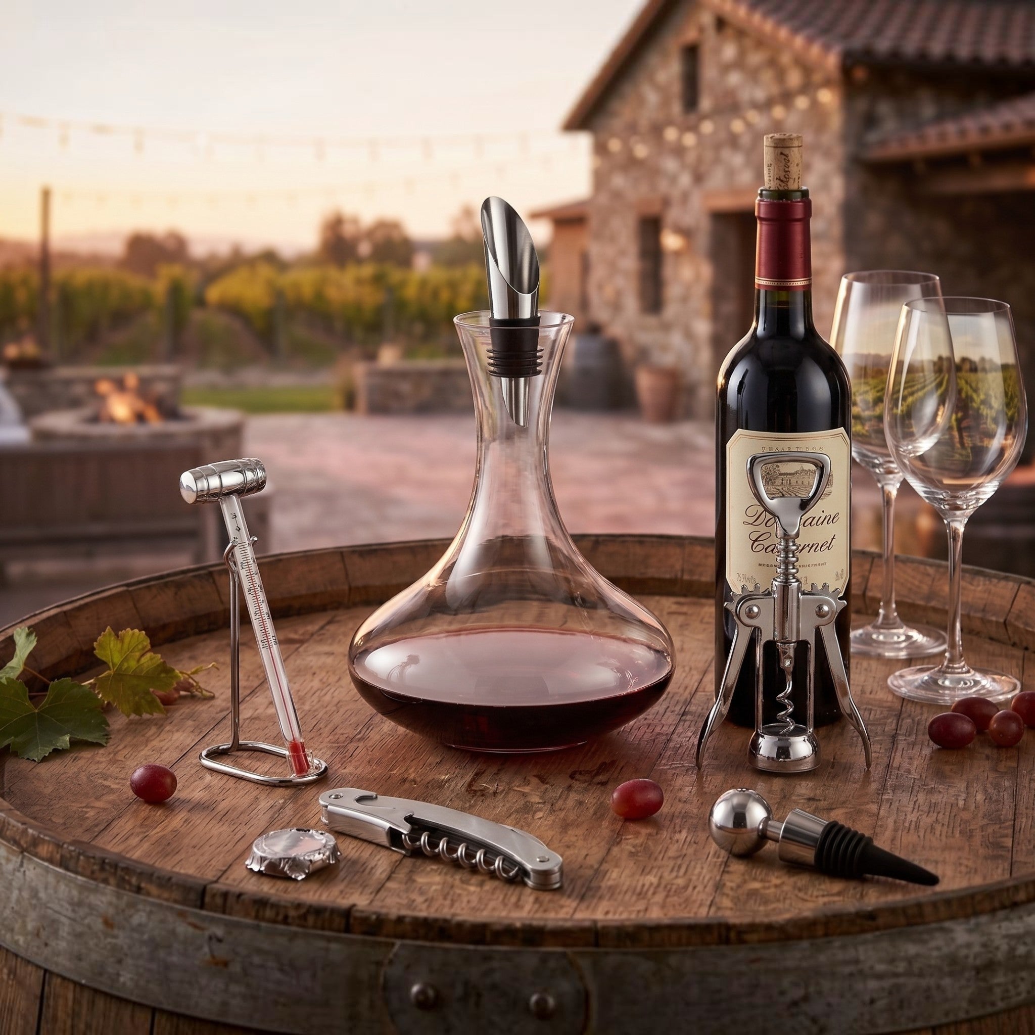 JUEGO DE VINO CABERNET METALTEX