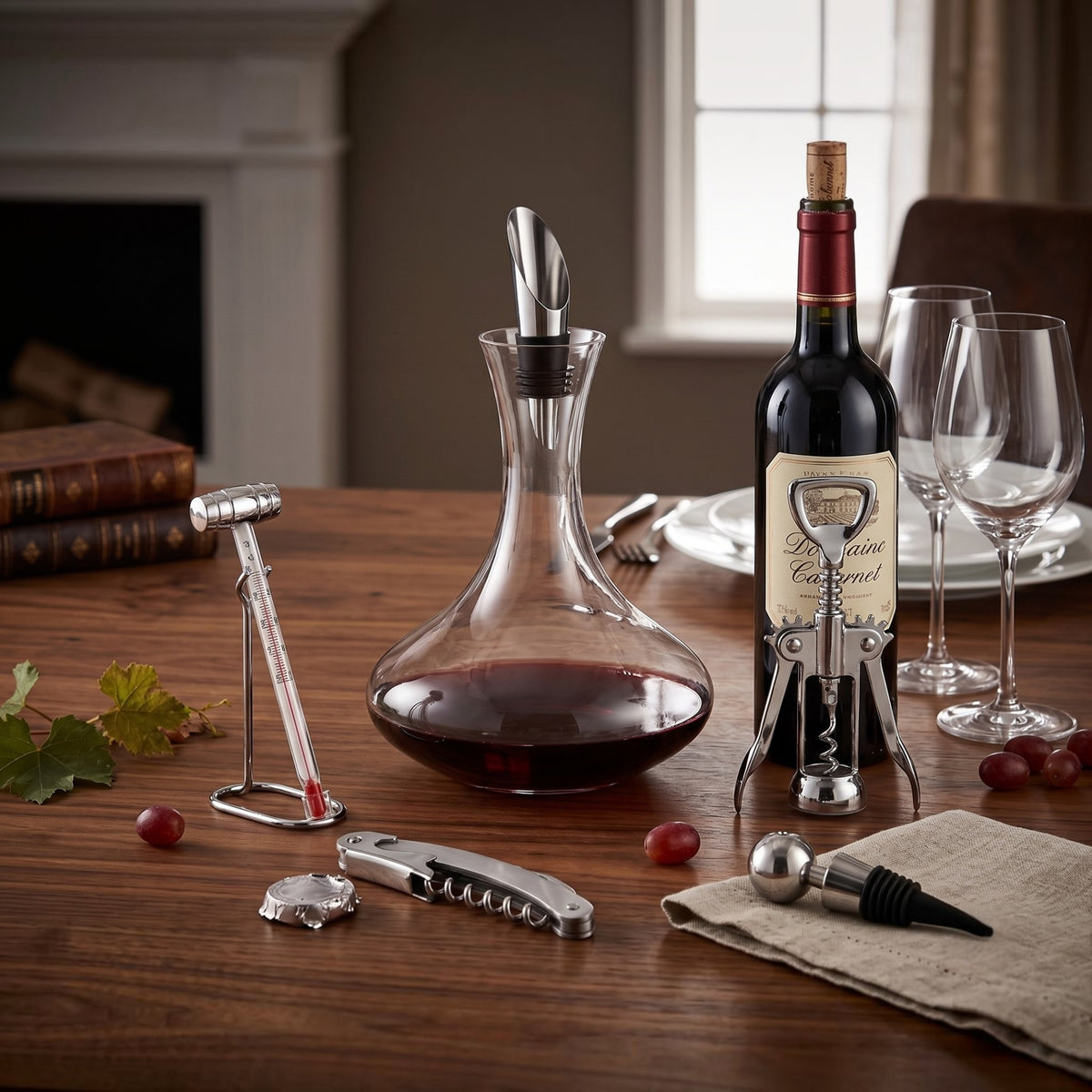 JUEGO DE VINO CABERNET METALTEX