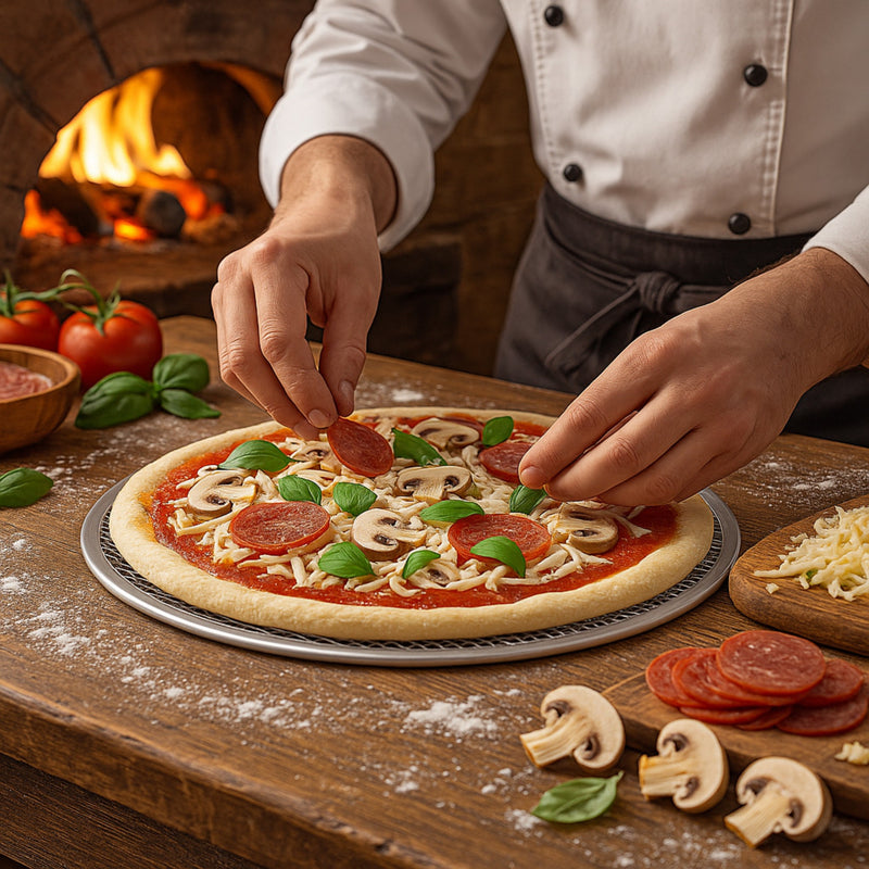 MALLA P/PIZZA 14" ALUMINIO
