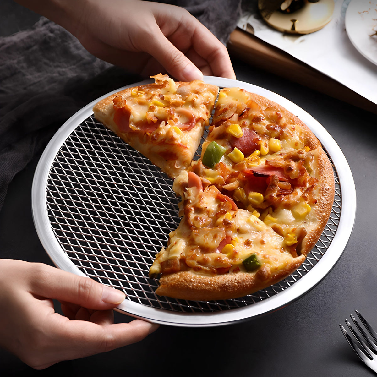 MALLA P/PIZZA 14" ALUMINIO