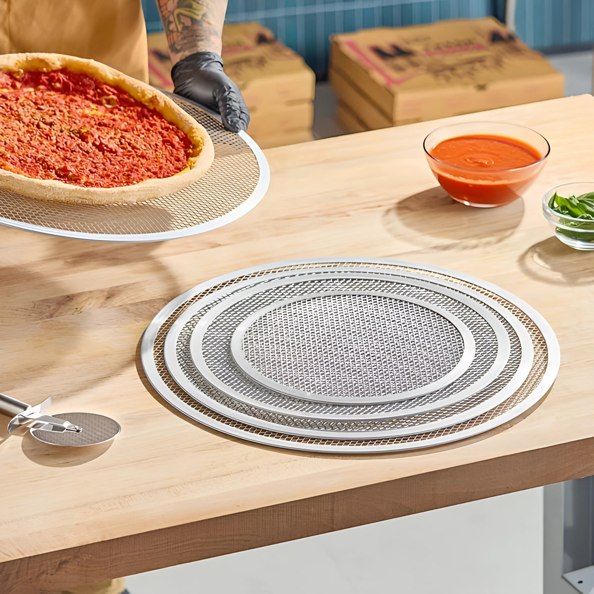 MALLA P/PIZZA 18" ALUMINIO