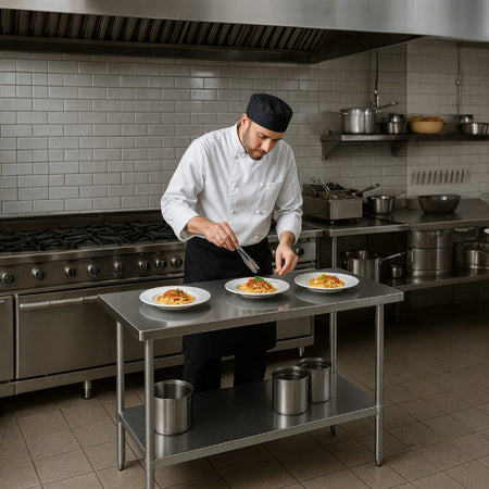 MESA DE TRABAJO 60x120x86 CM AC INOX