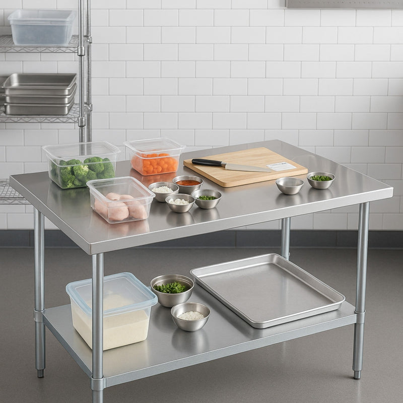 MESA DE TRABAJO 60x120x86 CM AC INOX