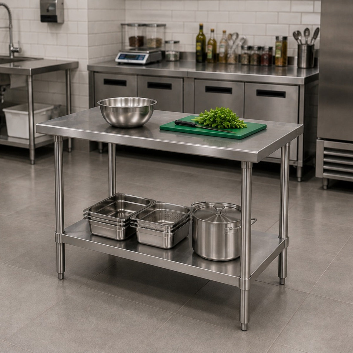 MESA DE TRABAJO 60x120x86 CM AC INOX