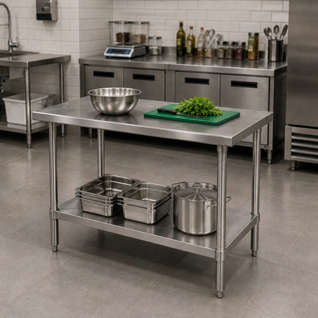 MESA DE TRABAJO 60x120x86 CM AC INOX