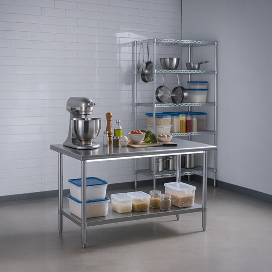 MESA DE TRABAJO 60x150x86 CM AC INOX