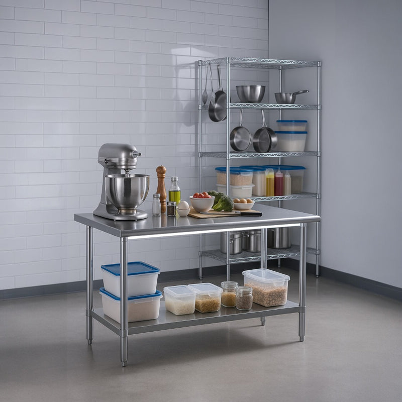 MESA DE TRABAJO 60x150x86 CM AC INOX