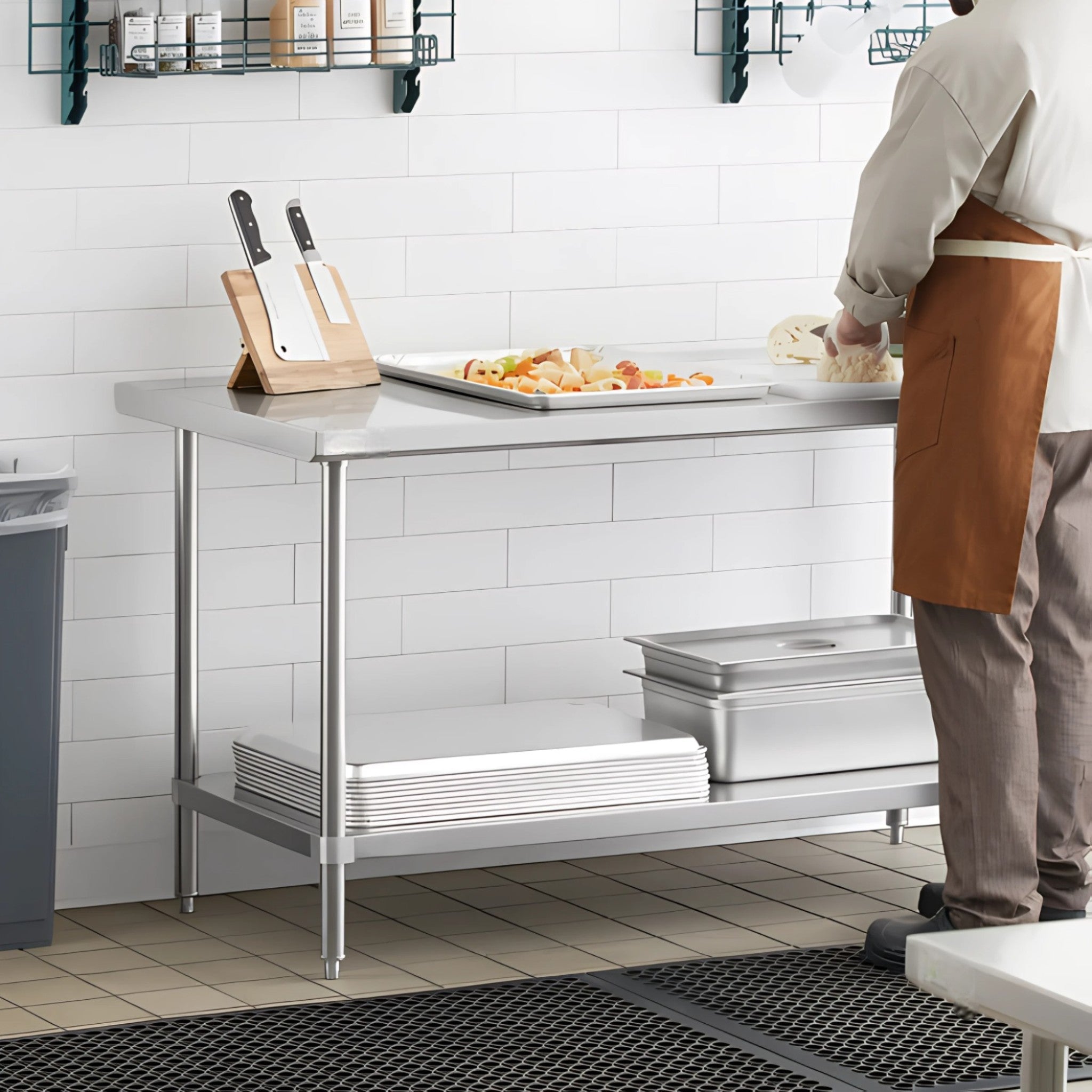 MESA DE TRABAJO 60x150x86 CM AC INOX