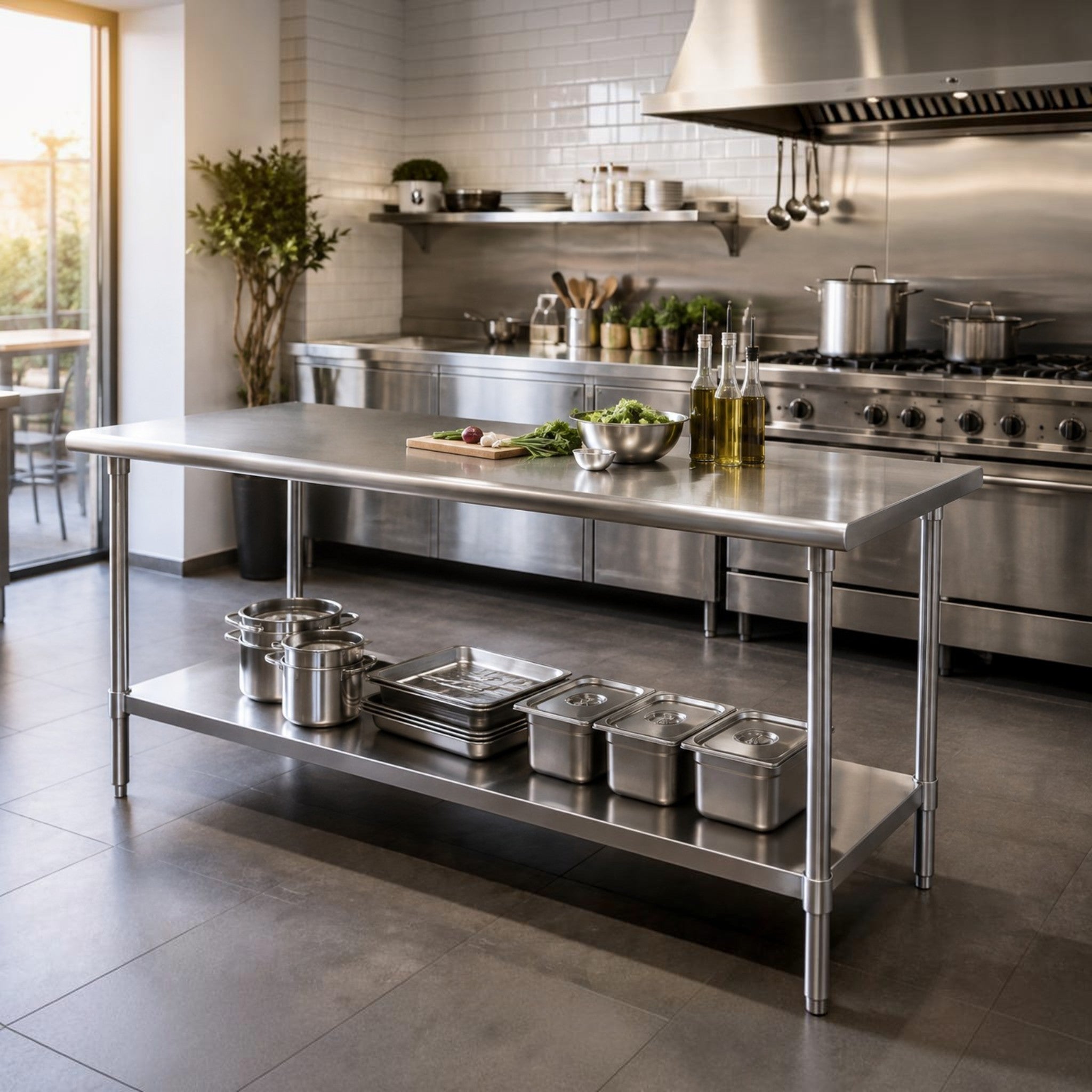 MESA DE TRABAJO 60x150x86 CM AC INOX