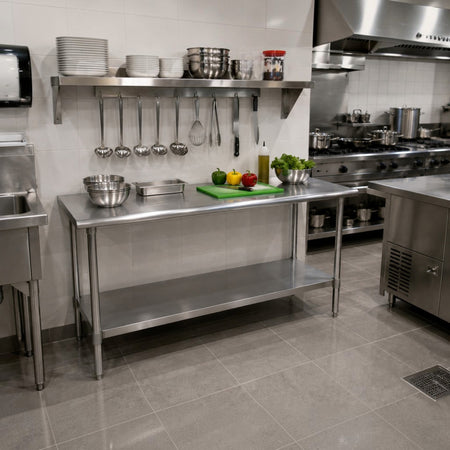 MESA DE TRABAJO 60x150x86 CM AC INOX