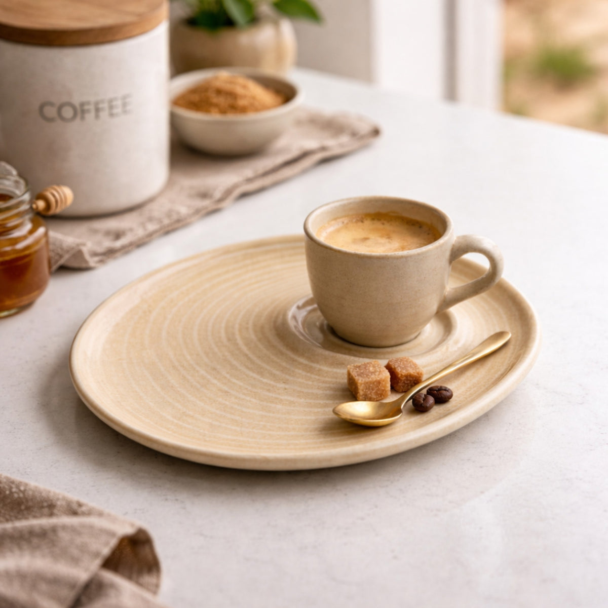 MIRAGE RIPPLE TAZA 100 ML BEIGE