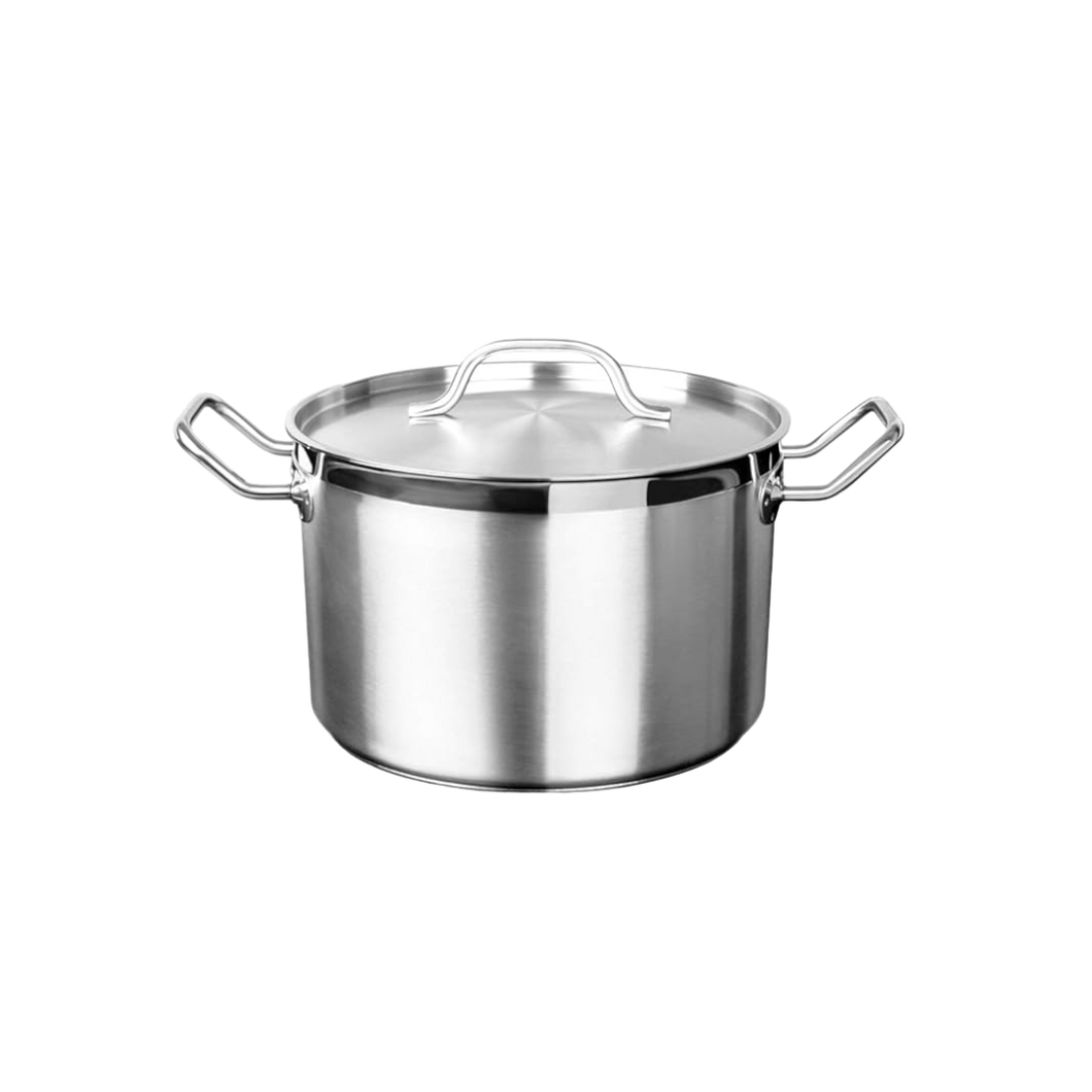 OLLA FONDO 08 QT C/TAPA AC INOX 18/8