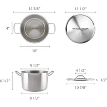 Cargar imagen en el visor de la galería, OLLA FONDO 08 QT C/TAPA AC INOX 18/8
