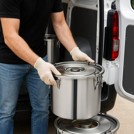 OLLA DE ACERO INOX 25 CON CLIP 12 LT