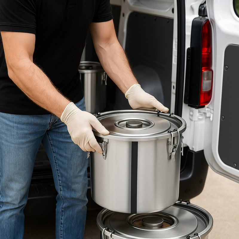 OLLA DE ACERO INOX 25 CON CLIP 12 LT