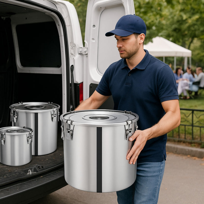 OLLA DE ACERO INOX 25 CON CLIP 12 LT