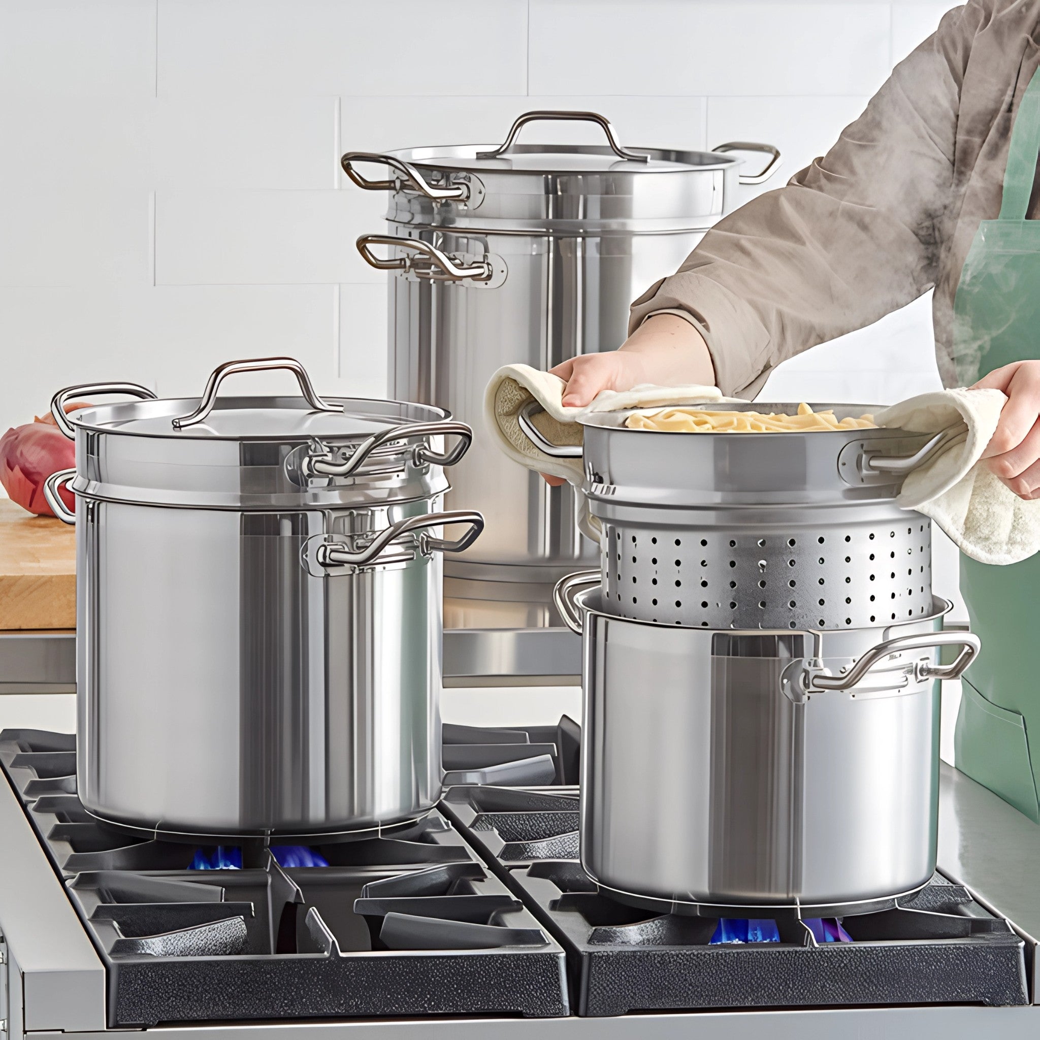 OLLA PARA PASTA 18/8 12 QT AC INOX