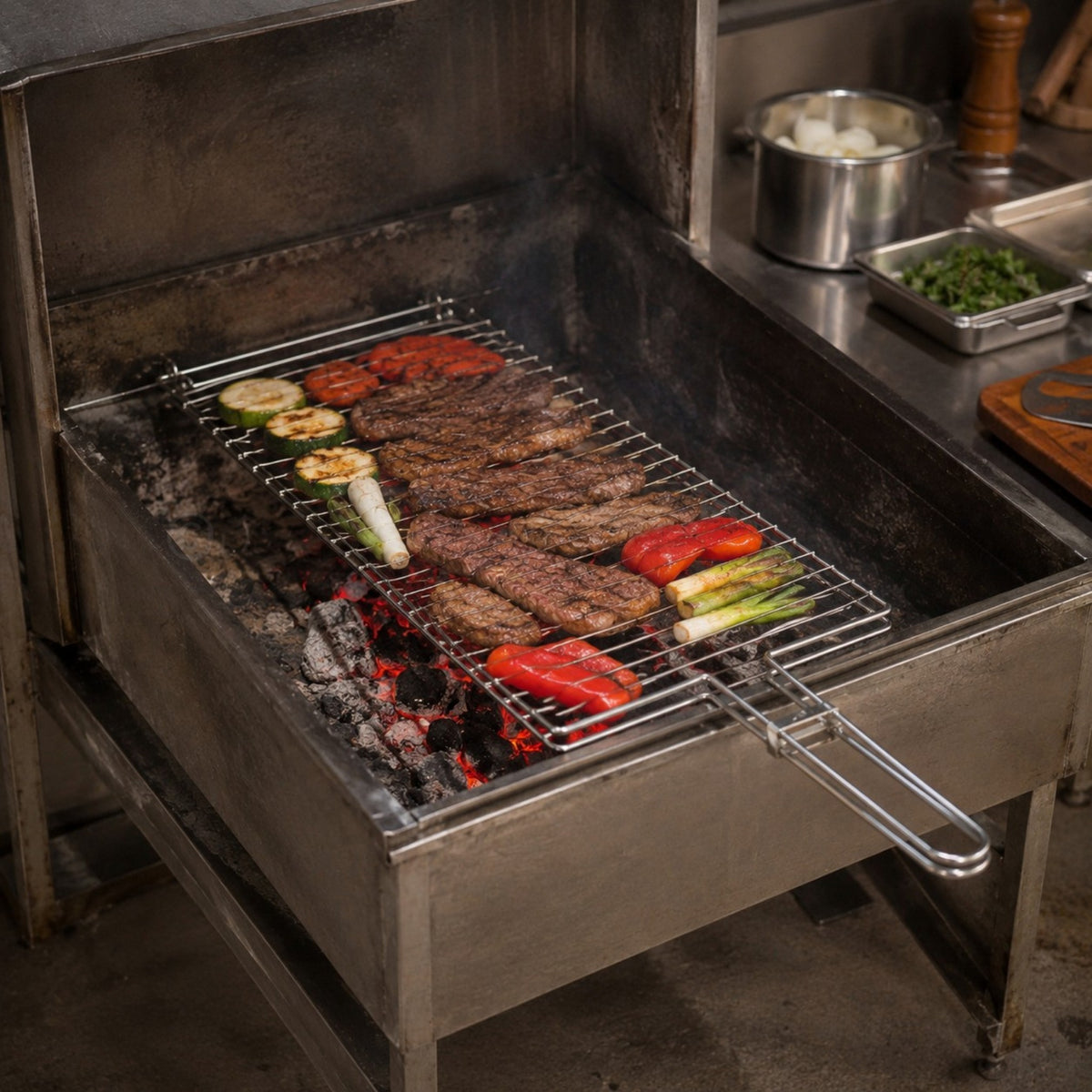 PARRILLA DE ACERO INOXIDABLE