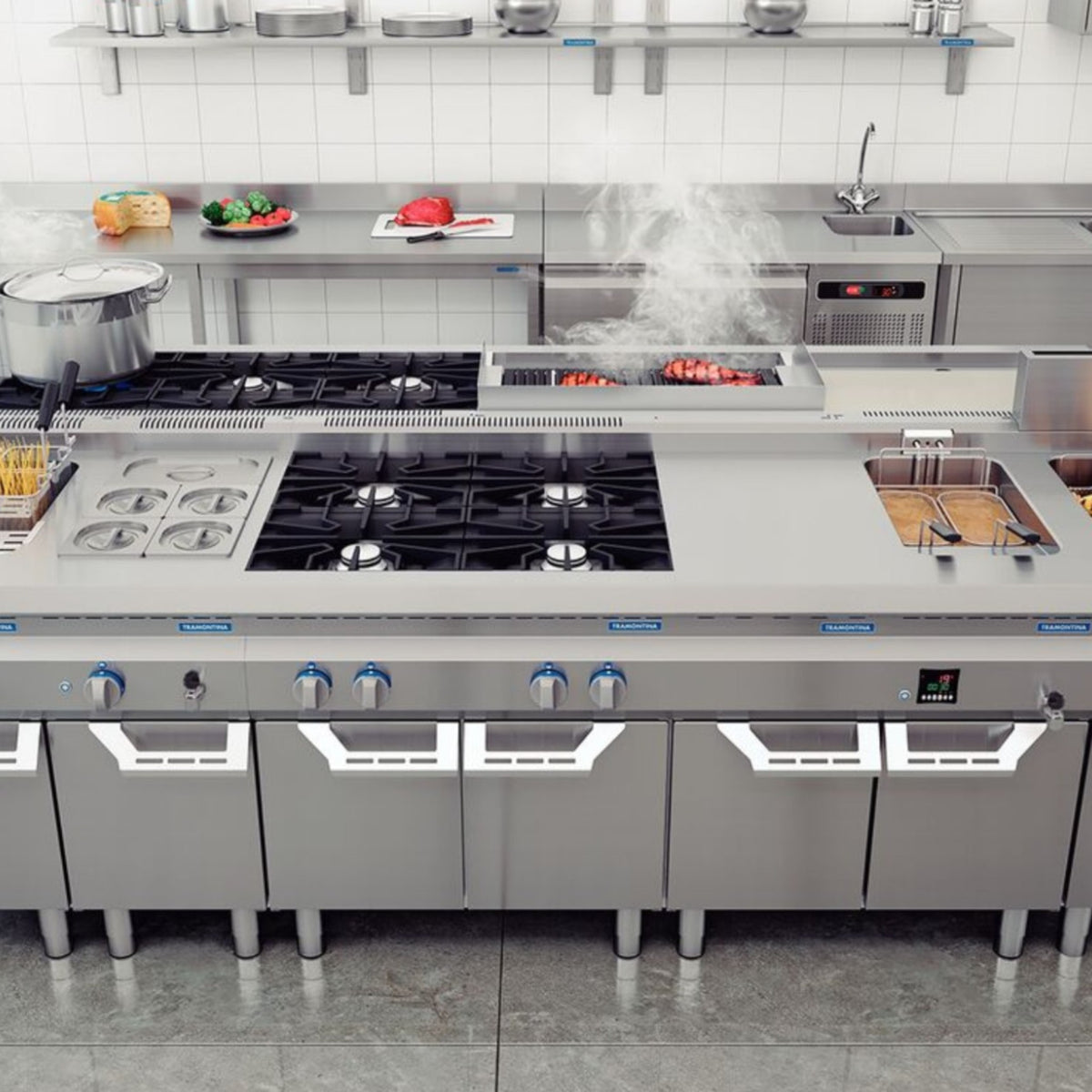 PARRILLA INDUSTRIAL 6 QUEMADORES INOX