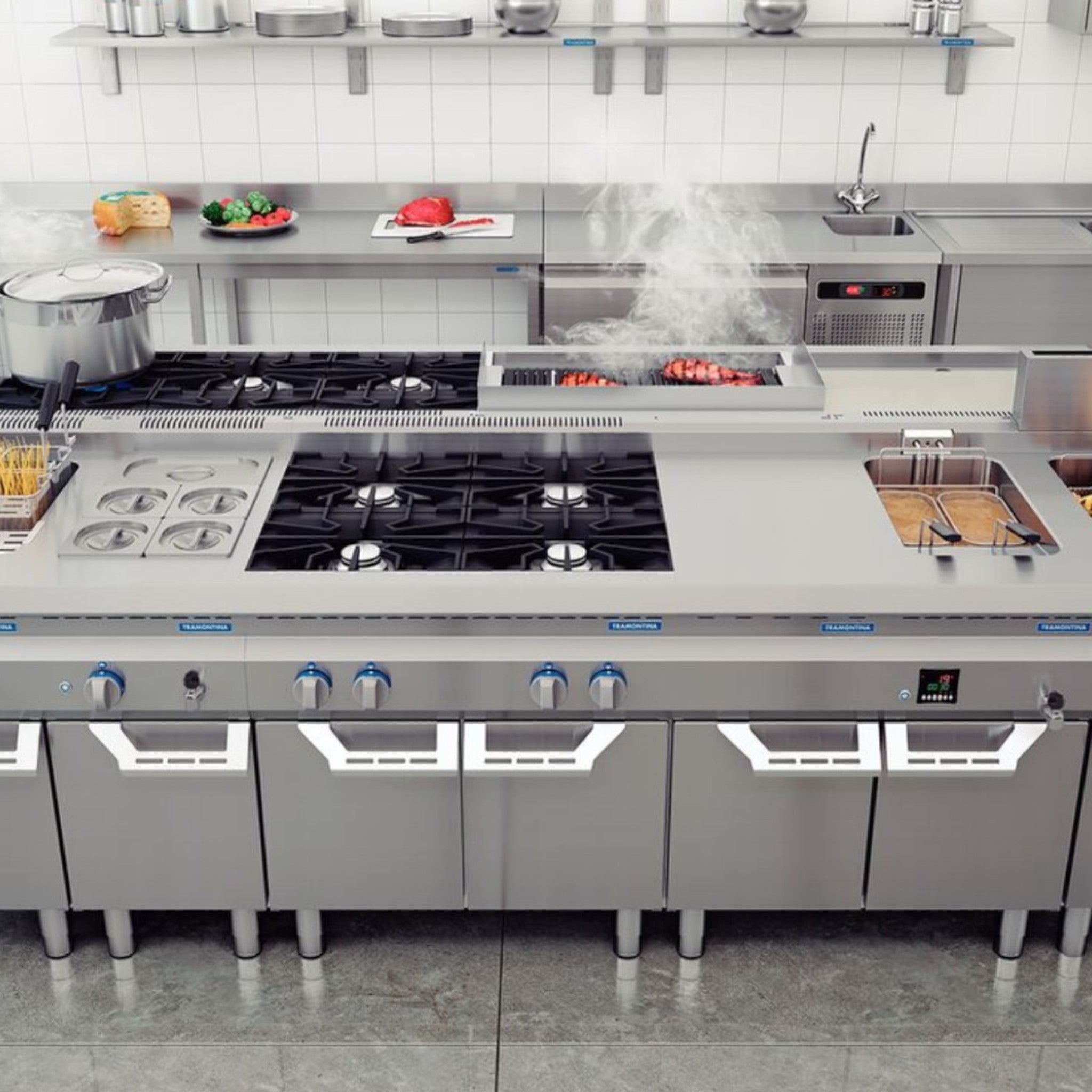 PARRILLA INDUSTRIAL 6 QUEMADORES INOX