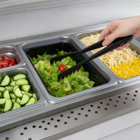 PINZA ENSALADA 08" ANGULAR NEGRO