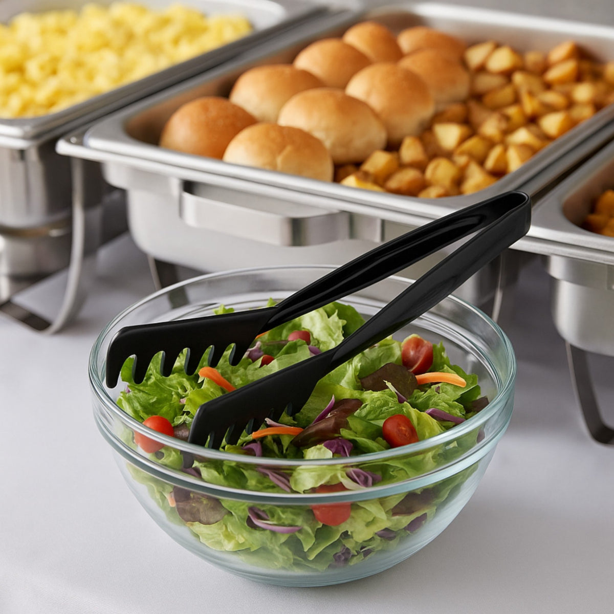 PINZA ENSALADA 08" ANGULAR NEGRO