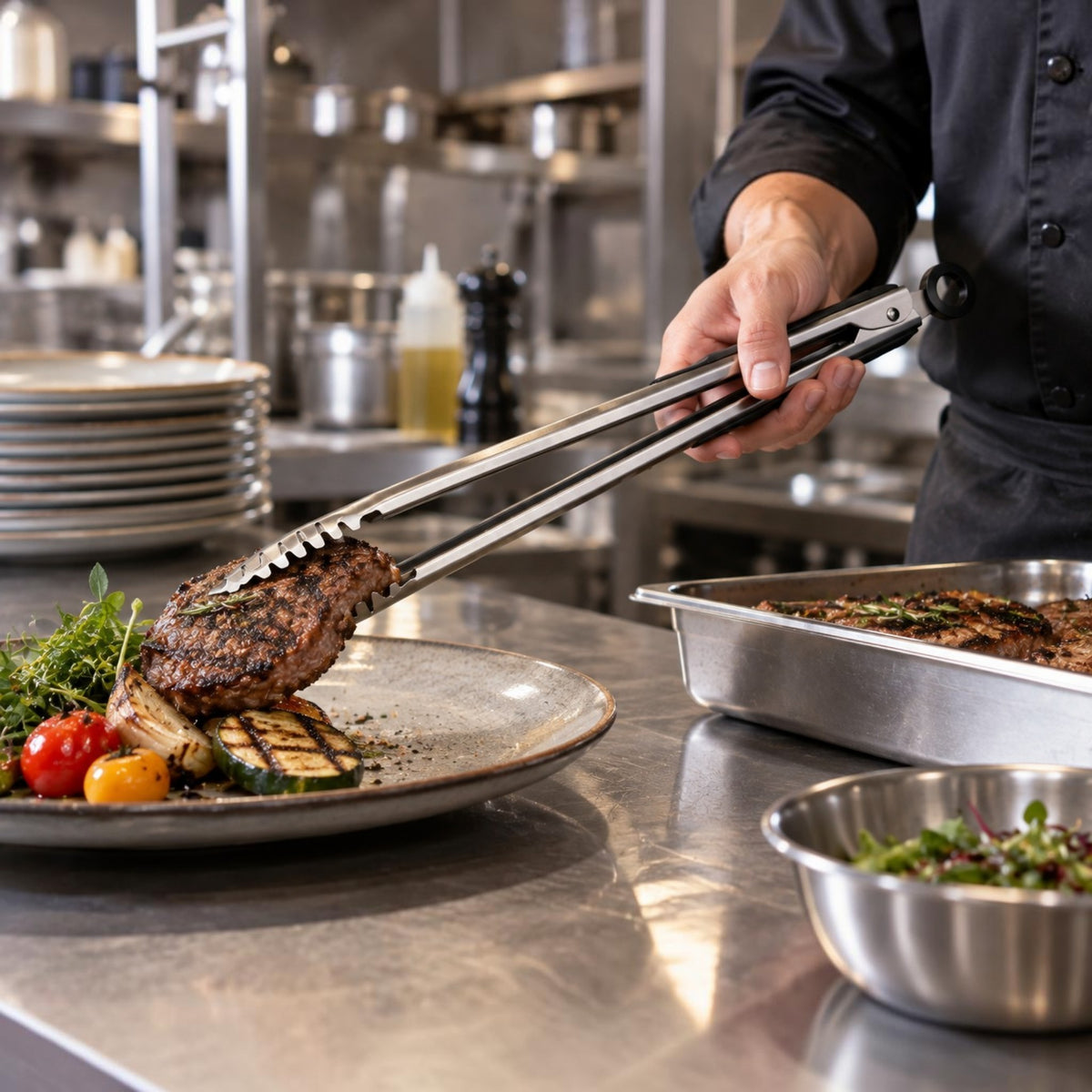 PINZA PARA CARNE CHURRASCO BLACK