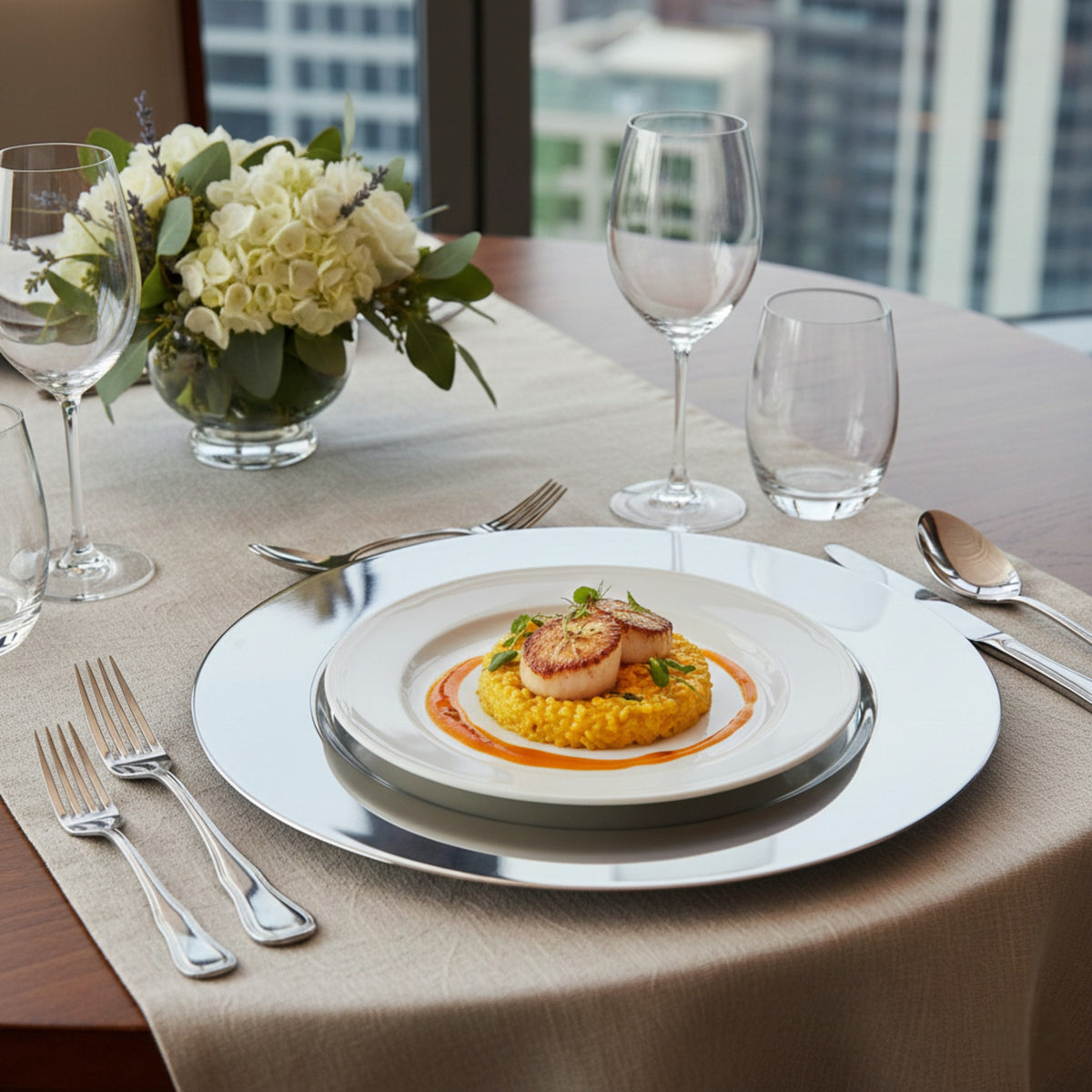 PLATO BASE 33 CM ACERO INOX