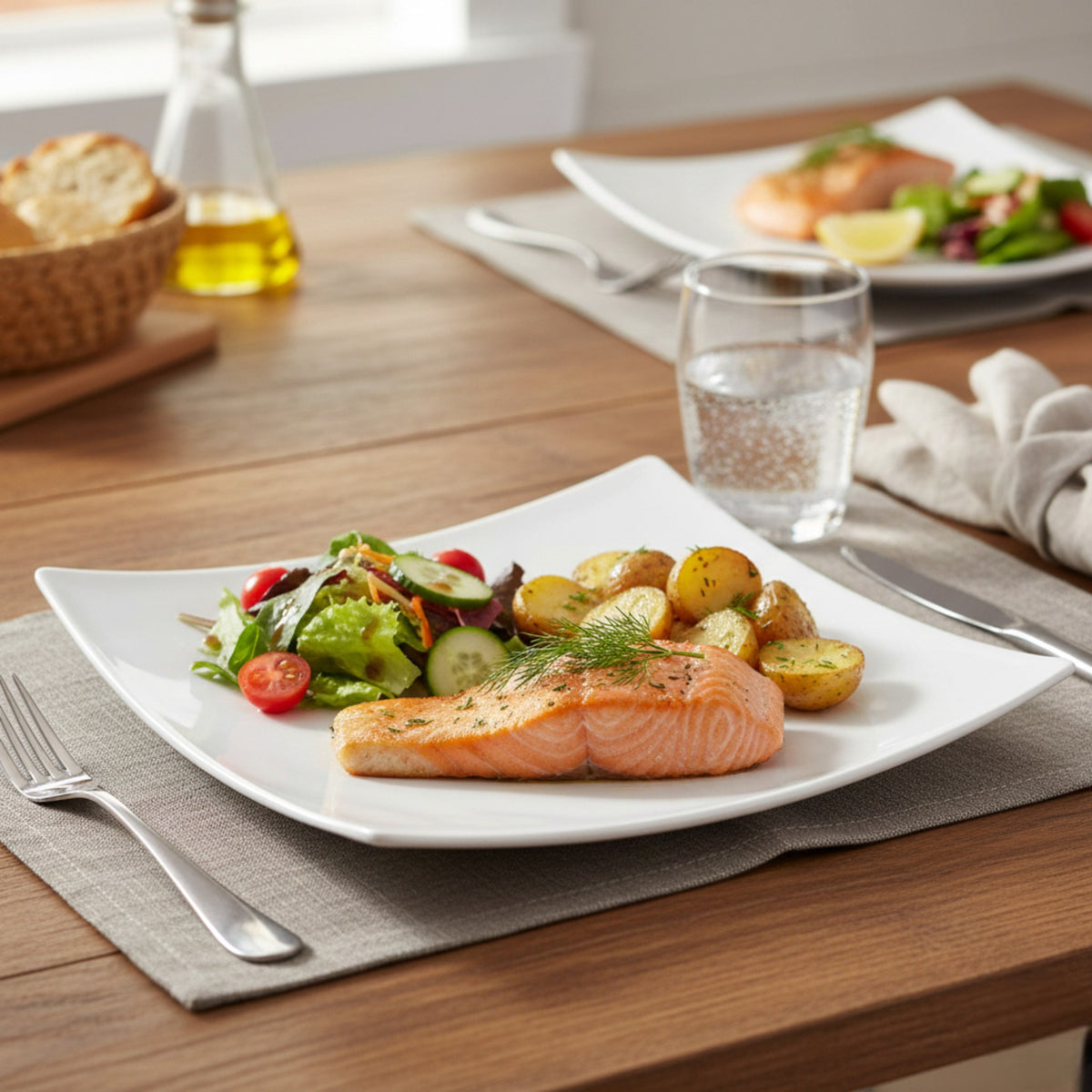PLATO CUAD 18 CMS DIAMANTE