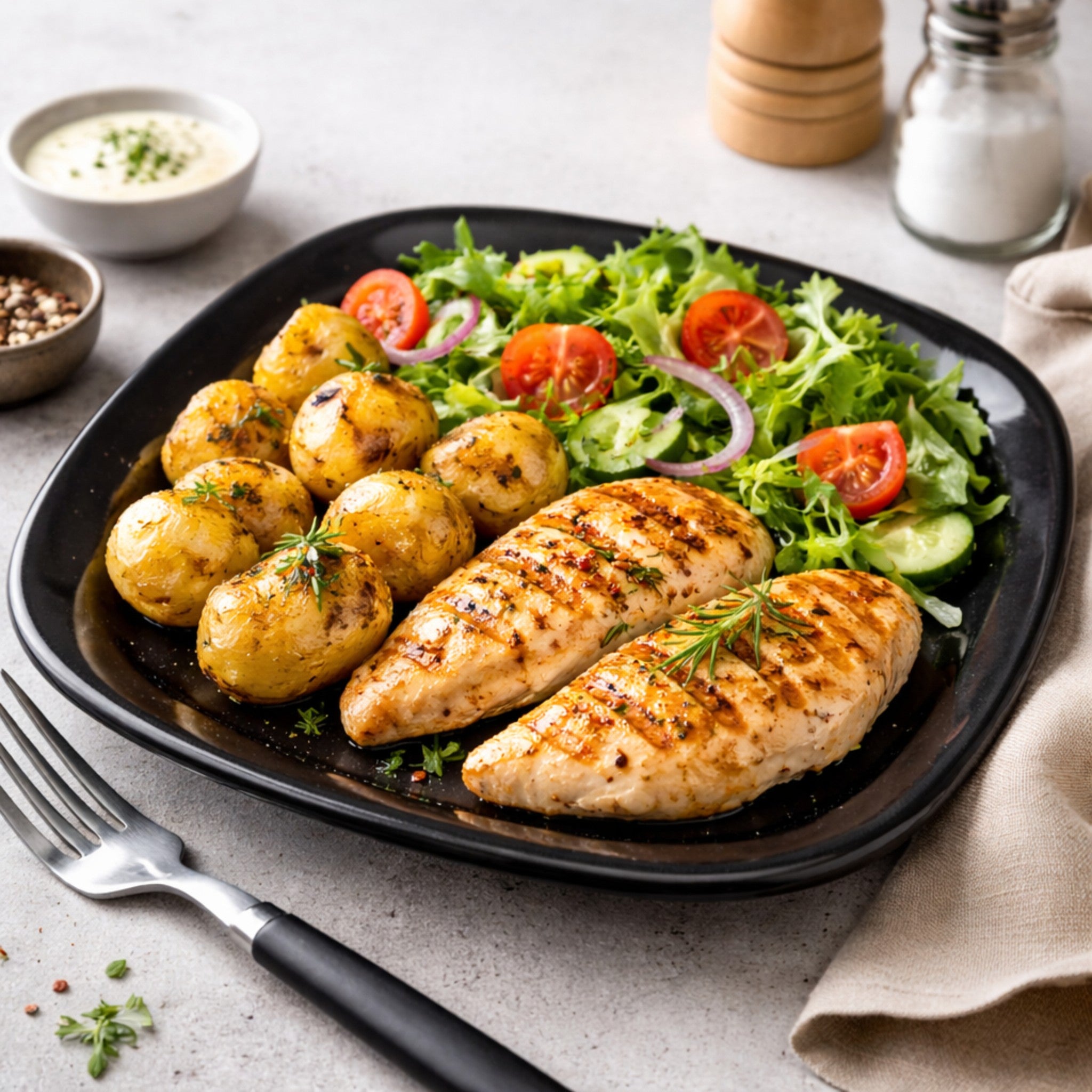 PLATO ENSALADA 10" NEGRO 25 CM