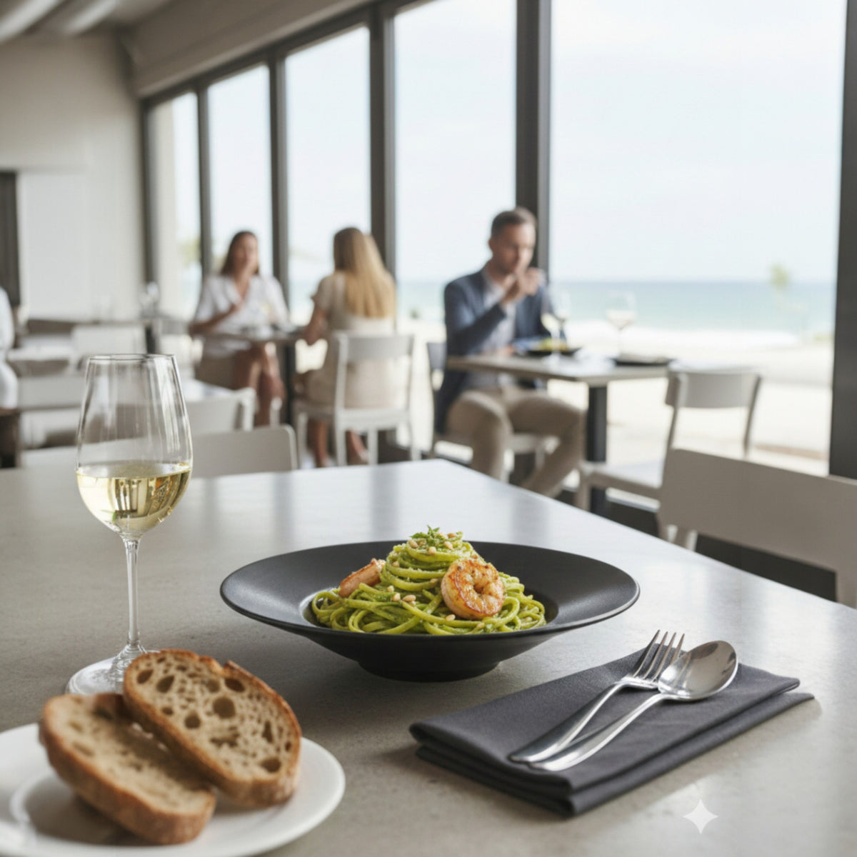 PLATO PASTA 28 CM NEGRO MATE