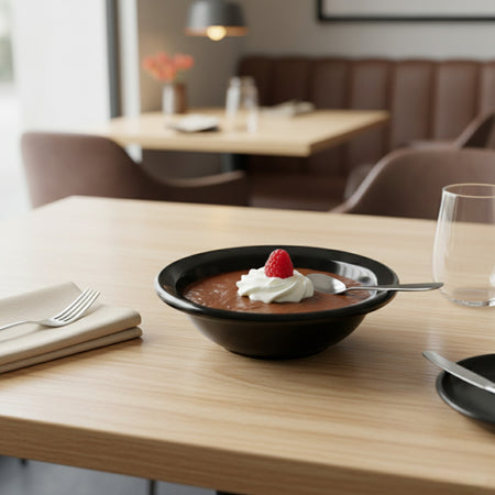 PLATO POSTRE 10.8 CM NEGRO DIAMANTE
