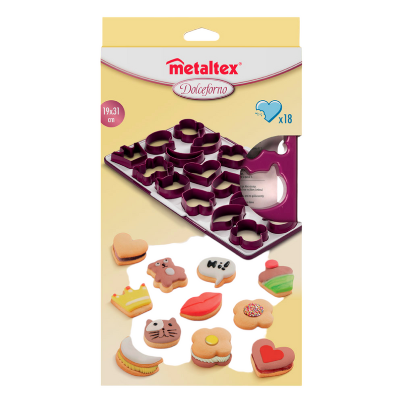 PLANTILLA C/18 PZ P/CORTAR GALLETAS METALTEX